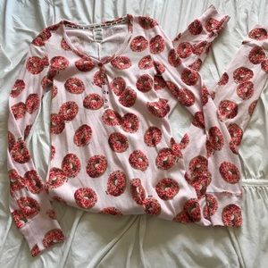 Victoria’s Secret Pink Sprinkled Donut Onsie Pjs M